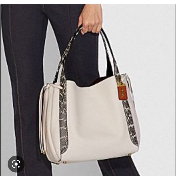 COACH HARMONY HOBO 33 IN COLORBLOCK WITH SNAKESKIN DETAIL New Authentic - Picture 14 of 15